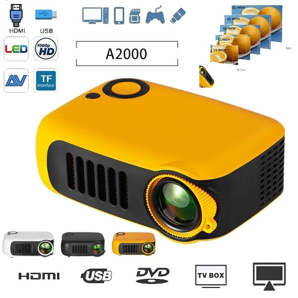 Mini Home Theater Movie Portable Projector 1080P Multimedia Video Projector 2" LCD HDMI/USB/SD Card/Laptops 1800 LM. Opens flyout.