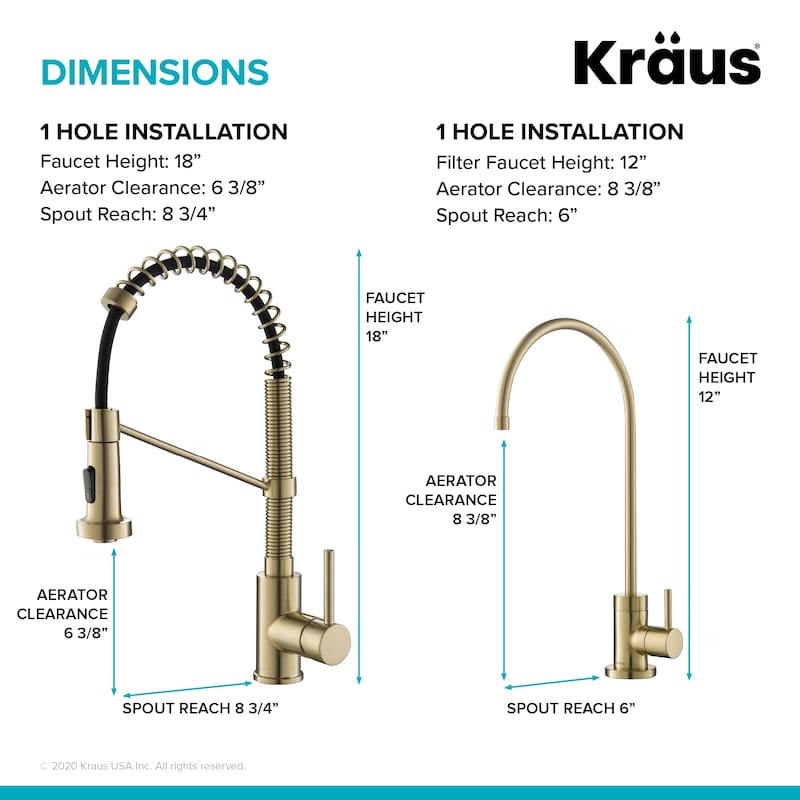 Kraus Bolden 2-Function 1-Handle Commercial Pulldown Kitchen Faucet