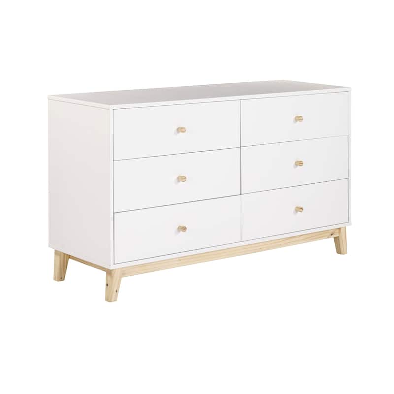 MOD 60"W 6-Drawer Wood Double Dresser