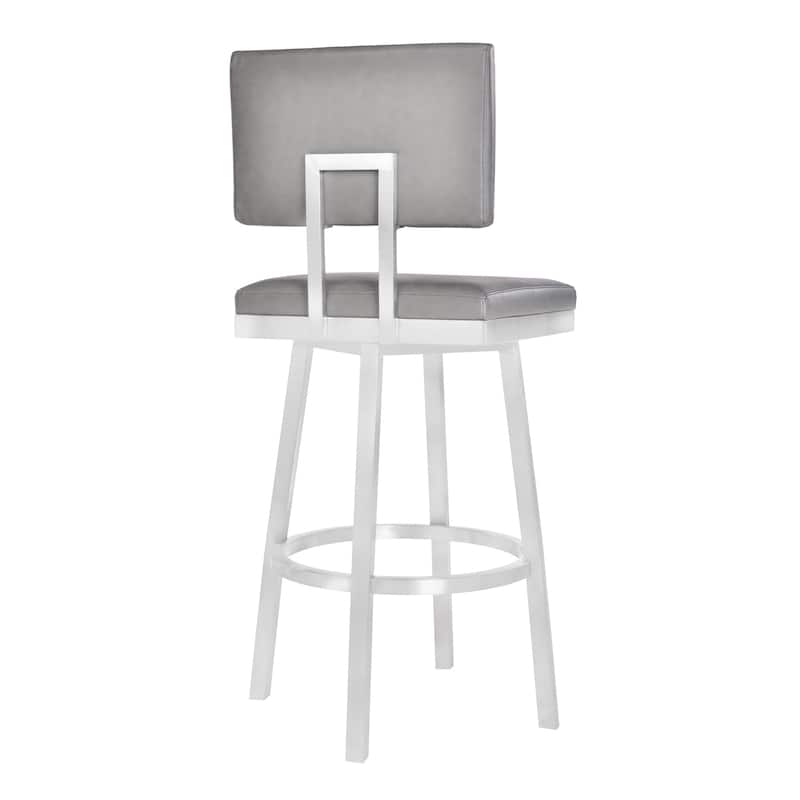 26" Modern Light Grey Counter Height Bar Chair with Swivel and Comfortable Upholstered Seat - 39.5”H x 19.5”W x 18.5"D