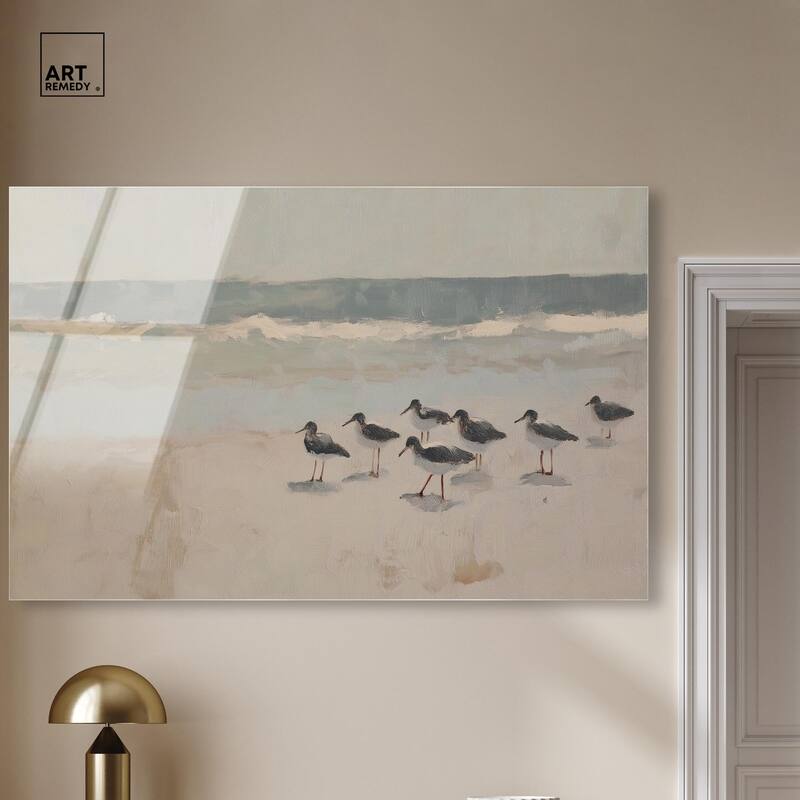 Seagulls at the Beach II Acrylic by Art Remedy, Ready to Hang
