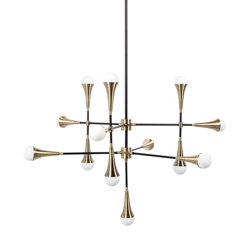 Decarlo II Black & Gold Metal Multi-Arm Chandelier - Black
