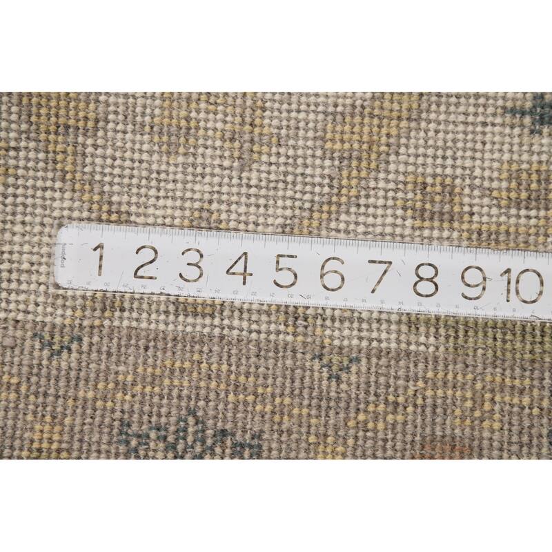 Ivory Oushak Indian Runner Rug Handmade Wool Carpet - 2'7"x 7'9"