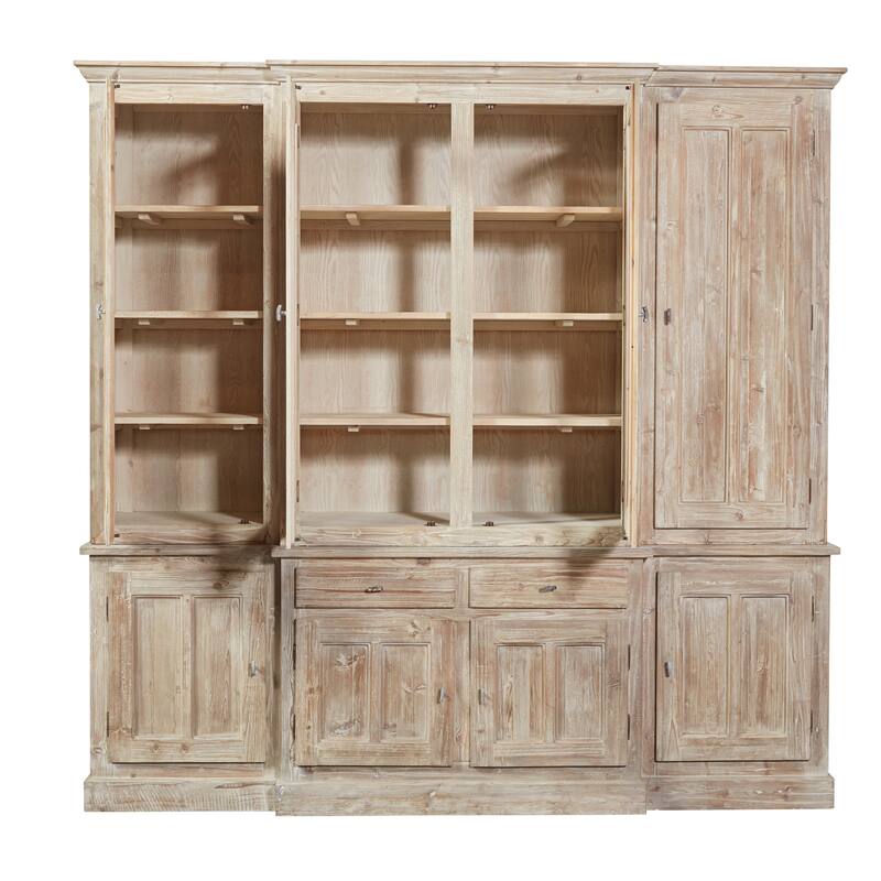Wainscott Reclaimed Pine Shabby Chic 91-inch Display Cabinet