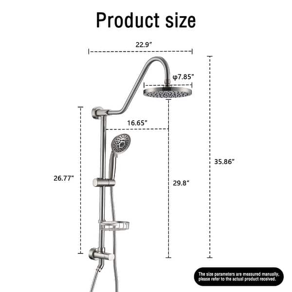 dimension image slide 0 of 2, Proox 5-sprayer Rain Shower Faucet with Handheld Shower Soap Dish