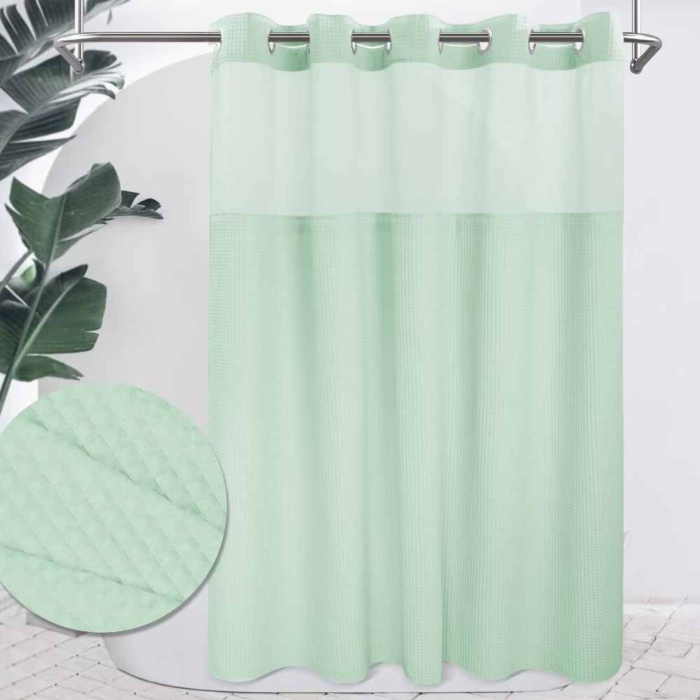 Ezee-Pzee Shower Curtains Fabric Plain White