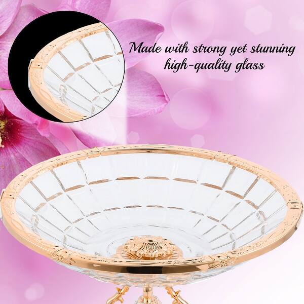 Matashi Crystal Candy Centerpiece Decorative Bowl Plate Dish With Rose Gold Plated Pedestal And Matashi Ball Base For Weddings Overstock 30314943