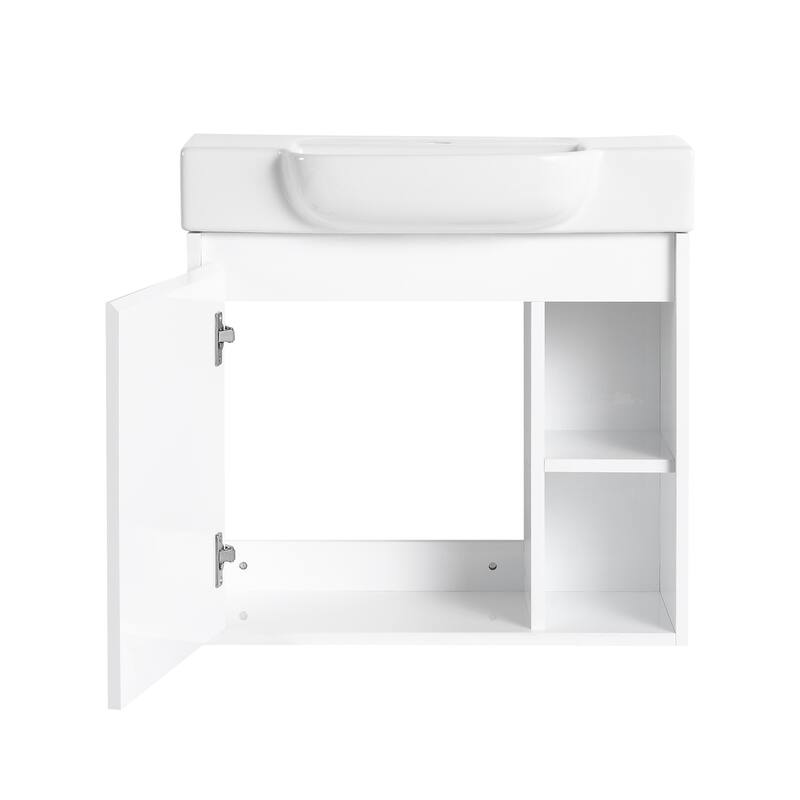 Bathroom Vanity With Sink In 24/28 Inch, Floating Bathroom Vanity With Soft Close Door