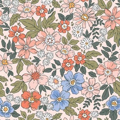Summer Pansy Florals Peel and Stick Wallpaper Roll Size 10'L x 24''W