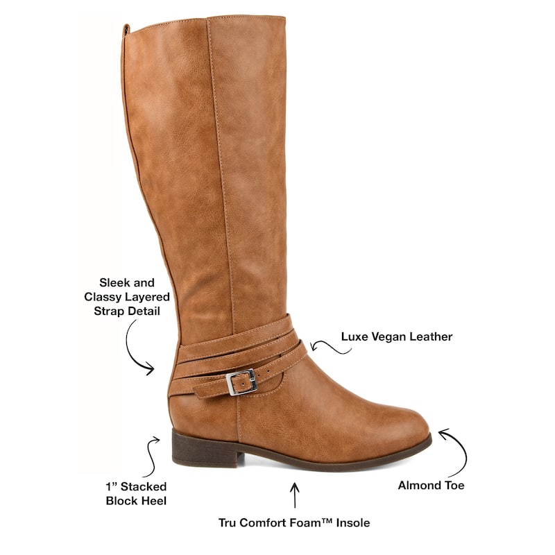 Journee Collection Women's Ivie Stacked Heel Riding Boots