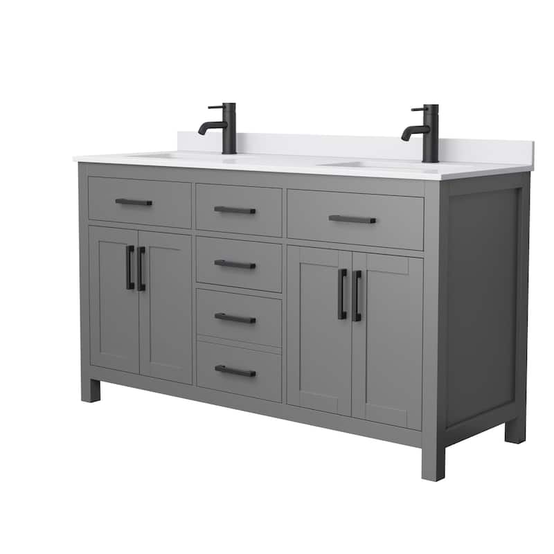 Wyndham Collection Beckett 60" Free Standing Double Basin Vanity Set