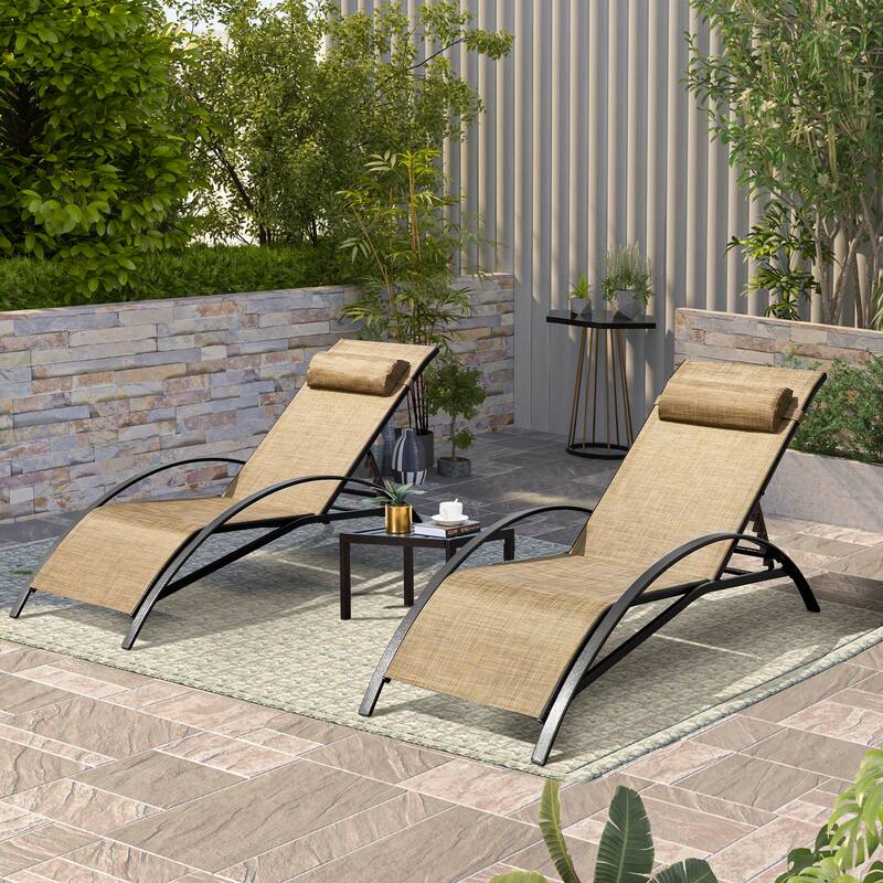 EROMMY Outdoor Patio Lounge Chair, Adjustable Recliner Outdoor Lounge Chairs, Multiple Colors Available
