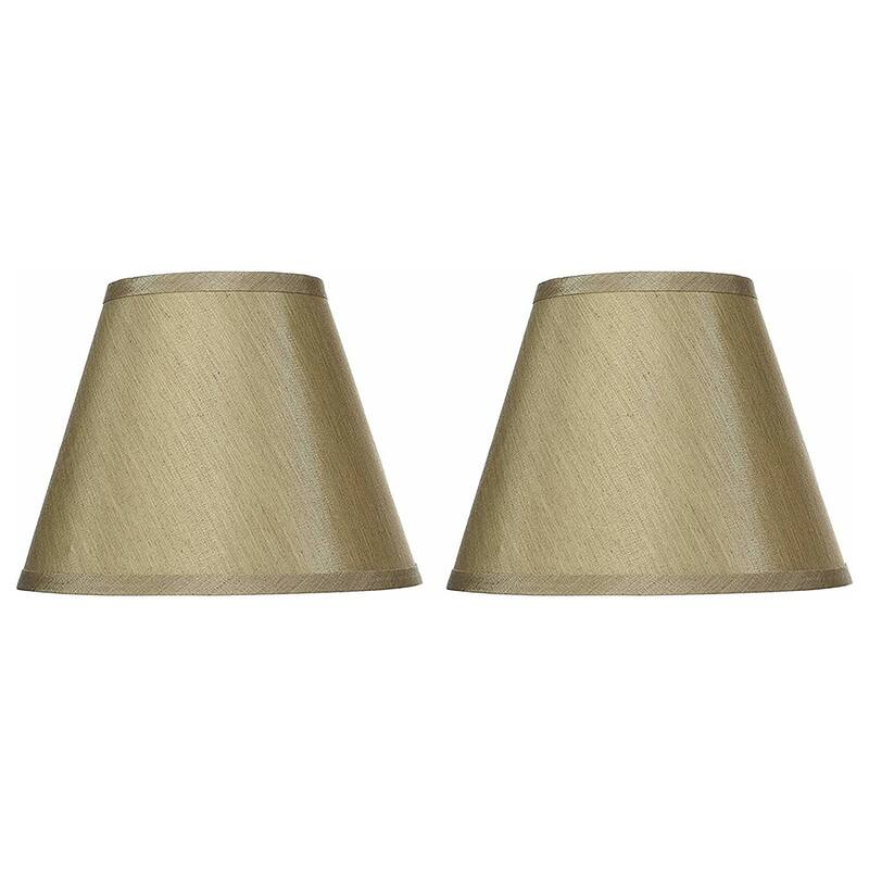 Hardback Faux Silk Conical Lamp Shade, 5 inch Top, 9 inch Bottom, 7 inch Slant - Set of 2 - Taupe
