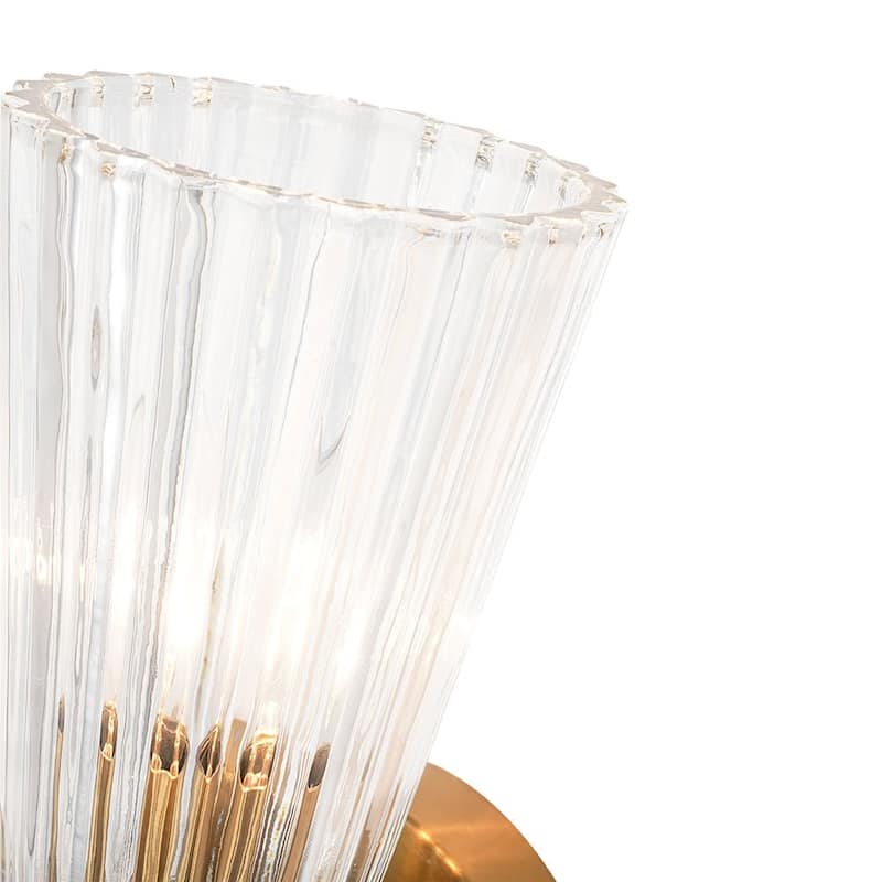 Hourglass Clear Ribbed Glass Up Down Dimmable Vanity Wall Light