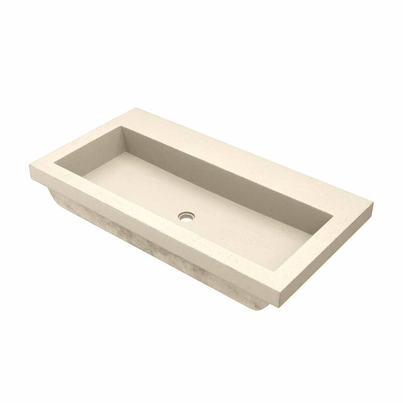 Native Trails Trough 36" Rectangular NativeStone Drop In Bathroom Sink - Sand