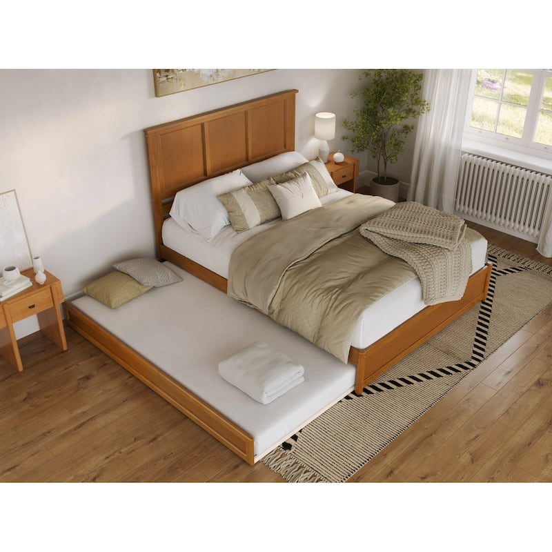 Felicity Platform Bed with Panel Footboard and Twin XL Trundle