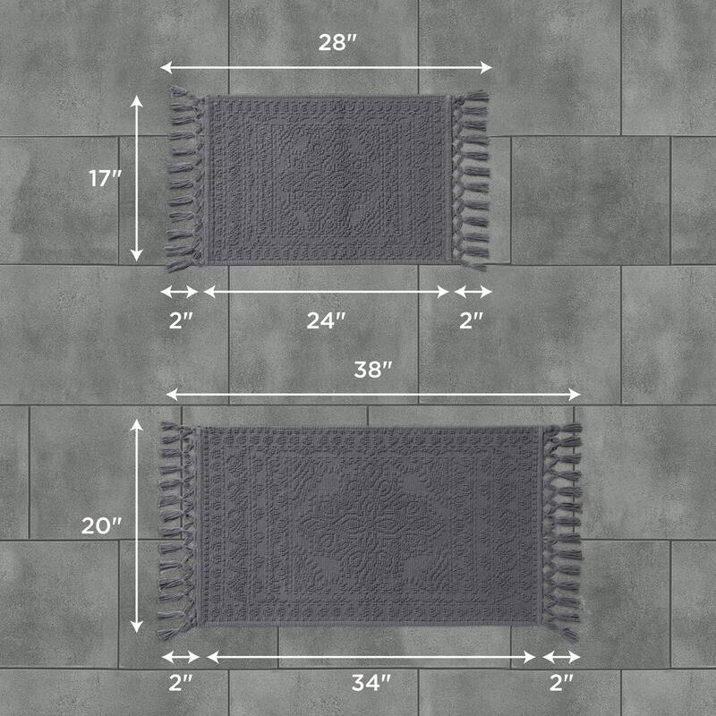 French Connection Nellore Fringe Cotton Bath Rug