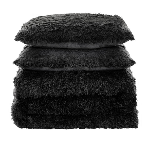 Long Plush Shaggy Comforter Set
