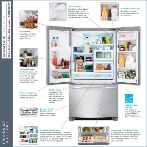 Shop Frigidaire Fghb2866 Frigidaire Gallery 27 8 Cu Ft French Door Refrigerator Overstock 17568428