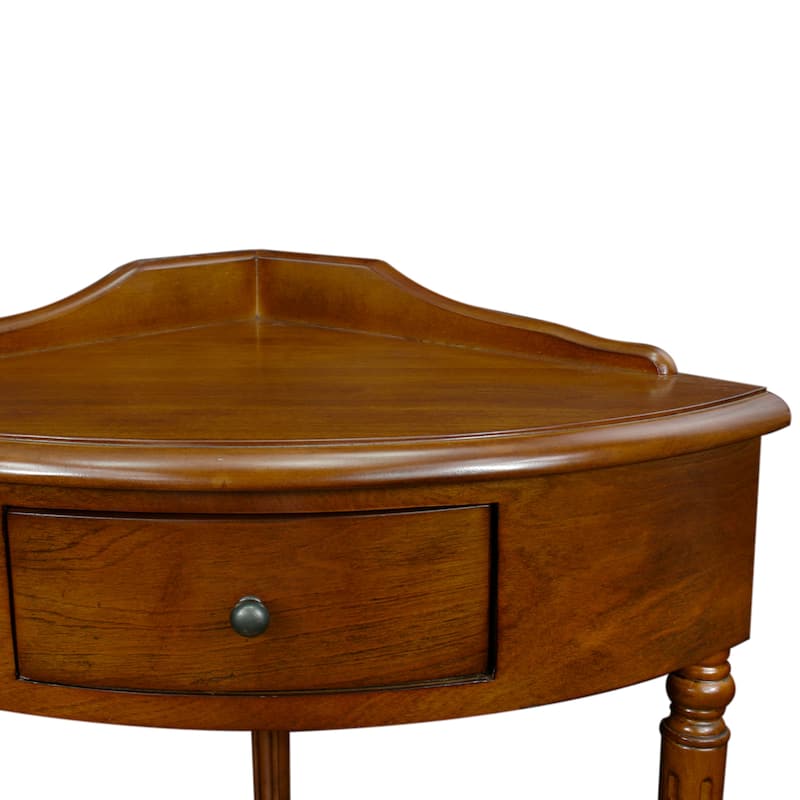 Leick Home One Drawer Corner Stand with Shelf