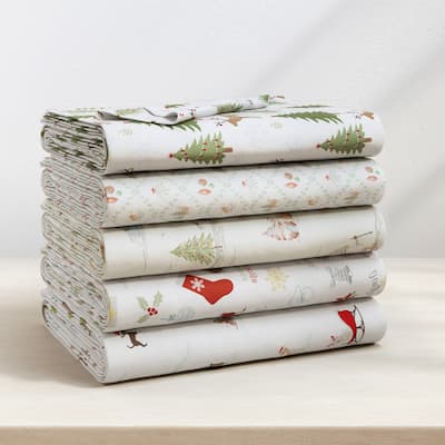Linery & Co. Ultra-Soft Turkish Cotton Flannel Holiday Print Sheet Set