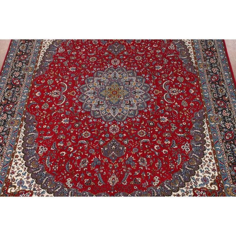 Medallion Kashan Turkish Area Rug Machine Made Living Room Carpet - 9'8" x 13'0"