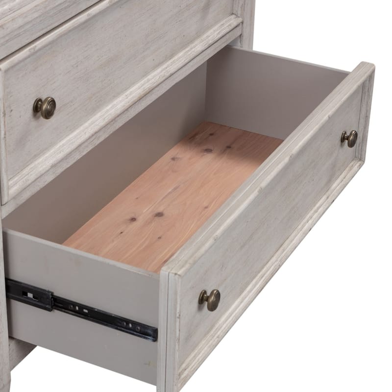 Heartland Antique White Tobacco 5 Drawer Chest