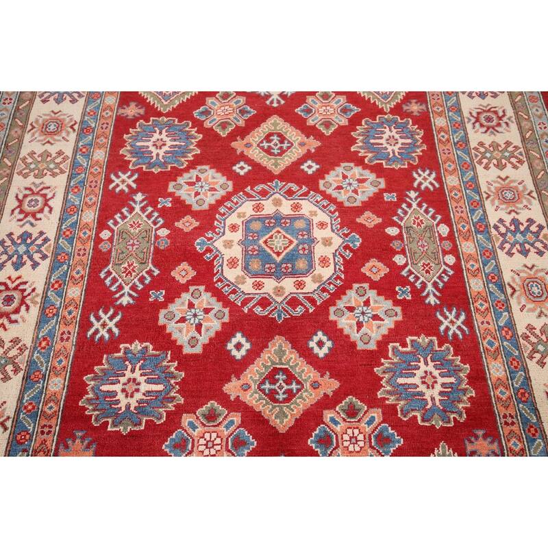 Kazak Oriental Area Rug Handmade Traditional Red Wool Carpet - 5'5" x 7'9"