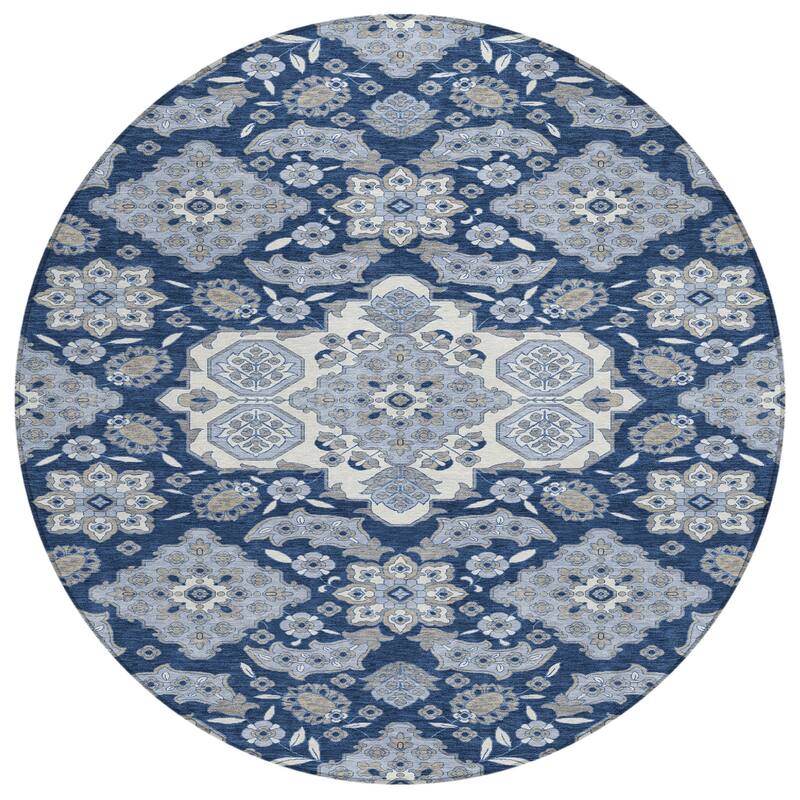 HomeRoots Medallion Traditional Rectangle Outdoor Rug