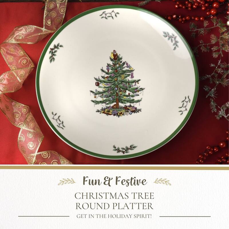 Spode Christmas Tree Round Platter - 14" D