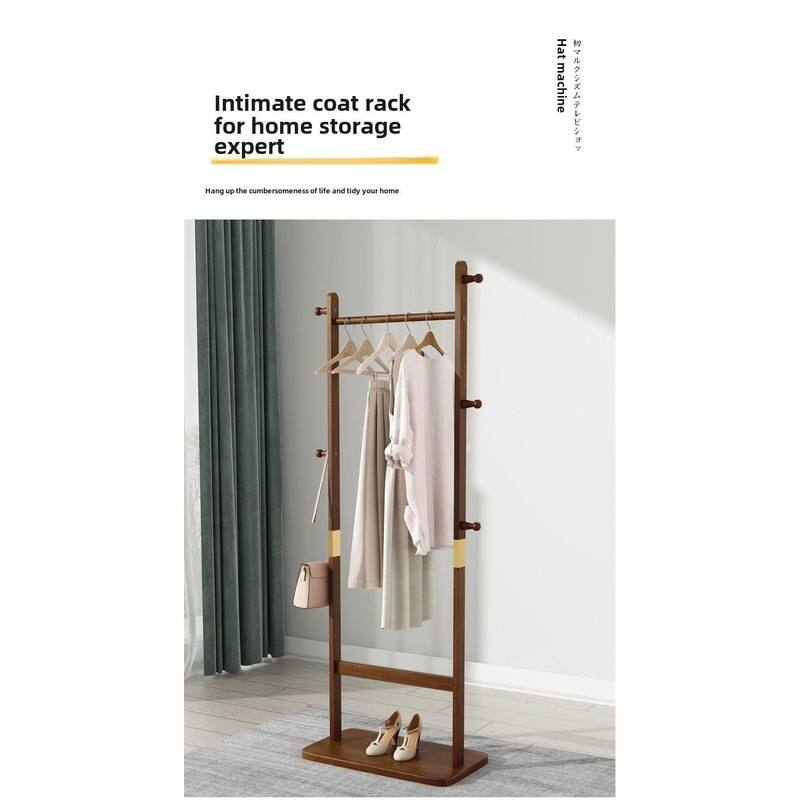 Solid Wood Coat Rack - Easy-to-Assemble Freestanding Hanger for Bedroom, Entryway, or Living Room