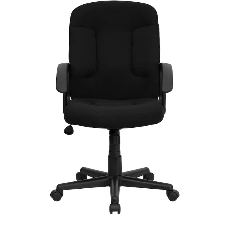 Mid-Back Fabric Executive Swivel Office Chair with Nylon Arms