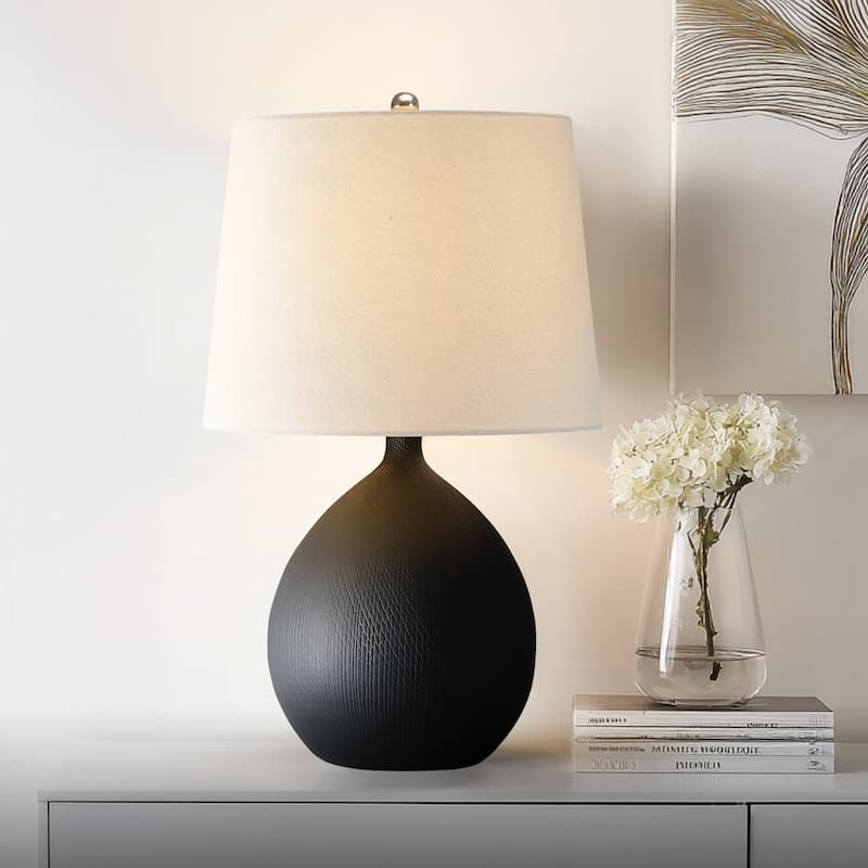 3-Way Ceramic Table Lamp with Hardback Shade - 22 in. H