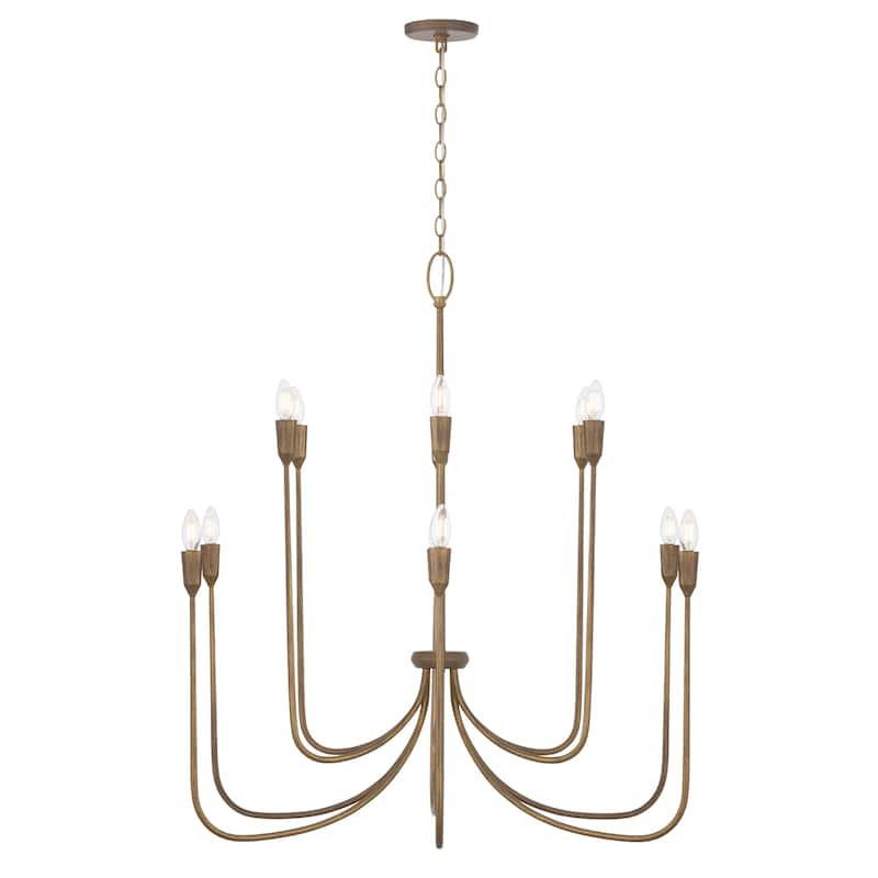 40" W x 38" H 12-Light Chandelier in Mystic Bronze - 40"W x 39"H - 40"W x 39"H - Mystic Bronze