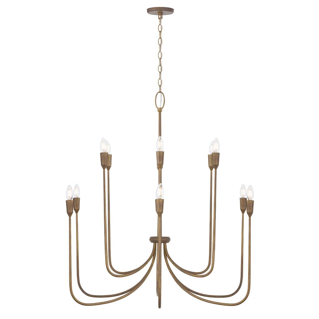 40" W x 38" H 12-Light Chandelier in Mystic Bronze - 40"W x 39"H