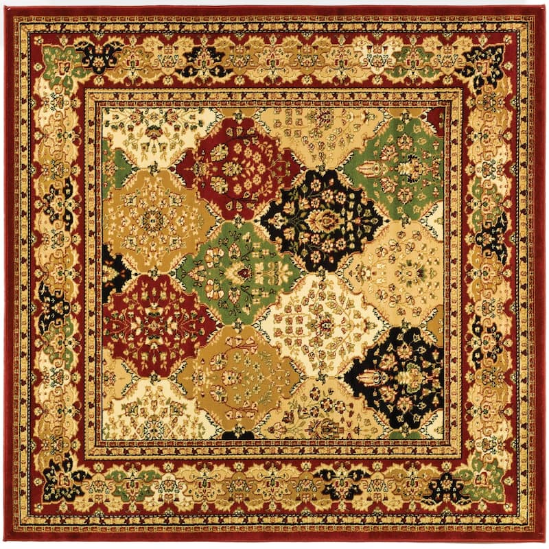 SAFAVIEH Lyndhurst Lyndy Traditional Oriental Rug - 6' Square - Multi/Red