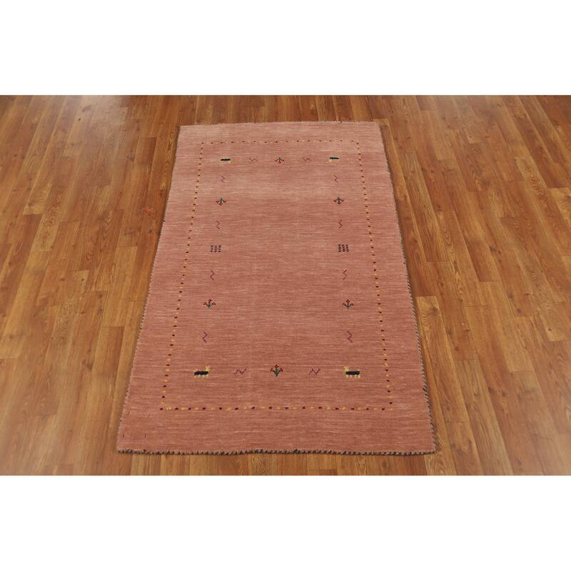 Tribal Gabbeh Indian Rug Hand-Knotted Wool Carpet - 3'0" x 4'11"