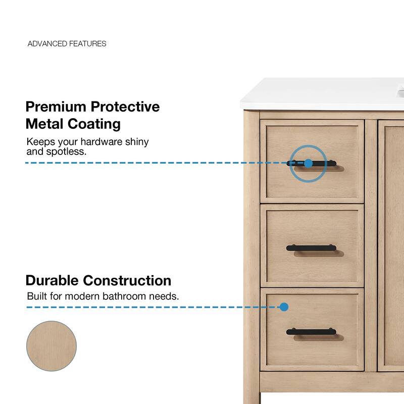 OVE Solas Bathroom Vanity with White Engineered Stone Top