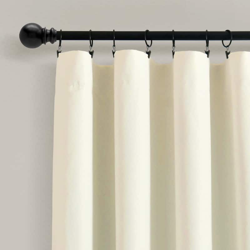Lush Decor Allison Ruffle 100% Lined Blackout Window Curtain Panel