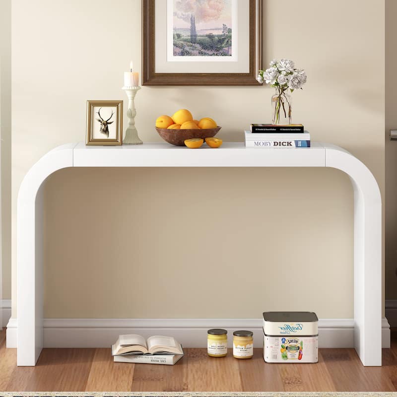 52" Entryway Sofa Table, Modern Console Table, Living Room Curved Design Hallway Table
