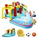 preview thumbnail 1 of 7, 7 in1 Inflatable slide water park bouncing house Soccer garden bouncer,Splash pool,Water gun,Climbing wall,Basketball,Football Kids