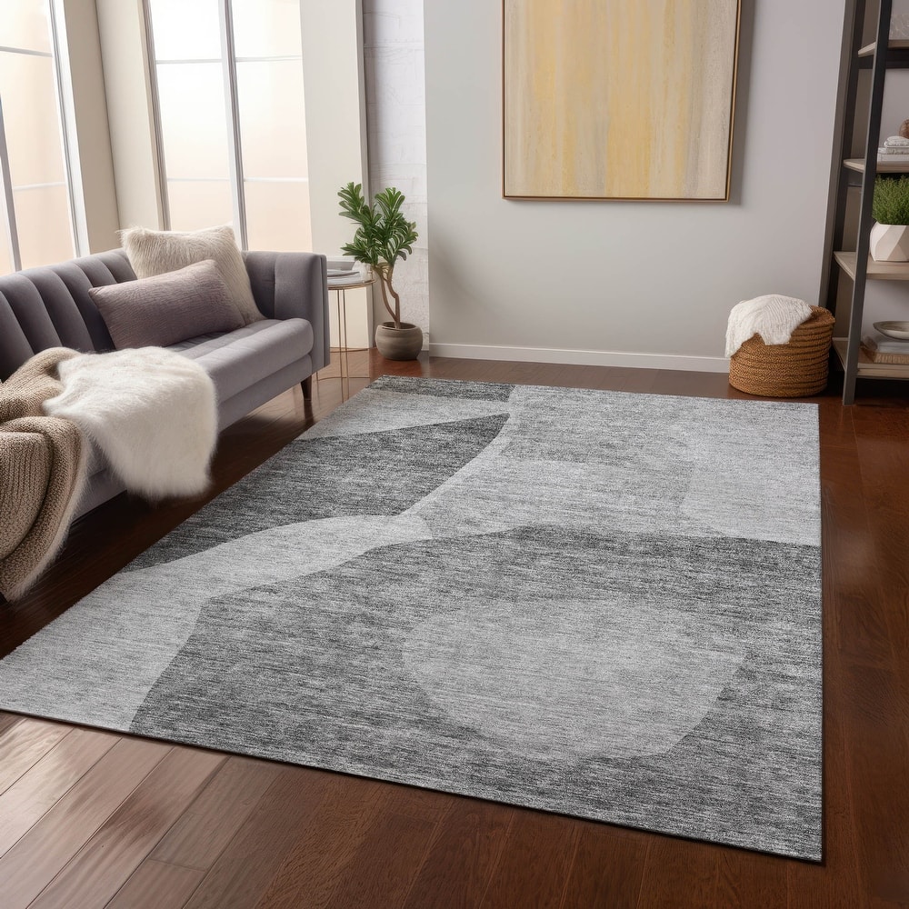 Machine Washable Indoor/ Outdoor Chantille Contemporary Abstract Rug
