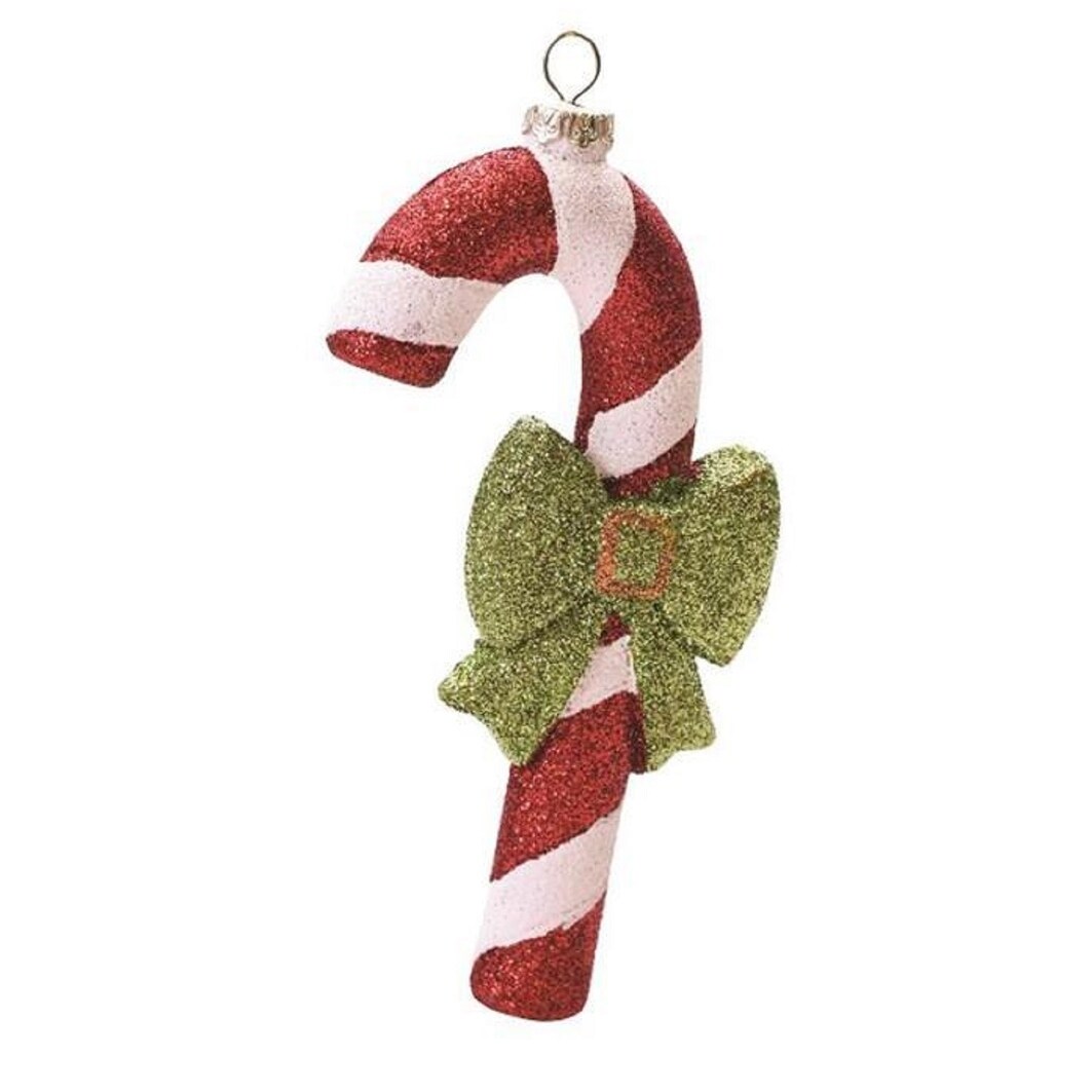 Shop 5 5 Red And White Glitter Shatterproof Candy Cane Christmas