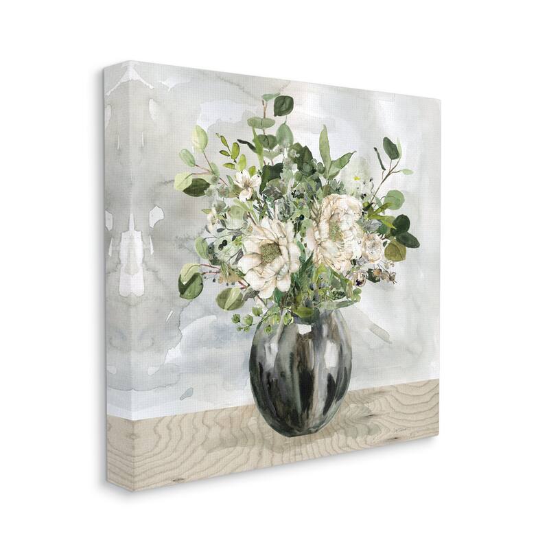 Stupell Detailed Flower Arrangement Mixed Blooms Vase Bouquet Canvas Wall Art, Design by Carol Robinson