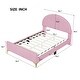 preview thumbnail 53 of 52, Twin/Full Size Velvet Bed Frame with Classic Semi-circle Shaped Headboard, Upholstered Platform Bed w/ Metal Legs for Kids Teens
