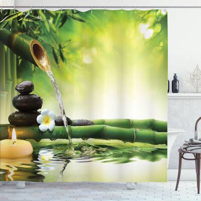 Ambesonne Spa Shower Curtain, Cloth Fabric Bathroom Decor Set with Hooks