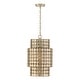 preview thumbnail 1 of 1, 13" W x 21" H 1-Light Medallion Cylindrical Pendant - 13"W x 21.25"H Champagne Brass