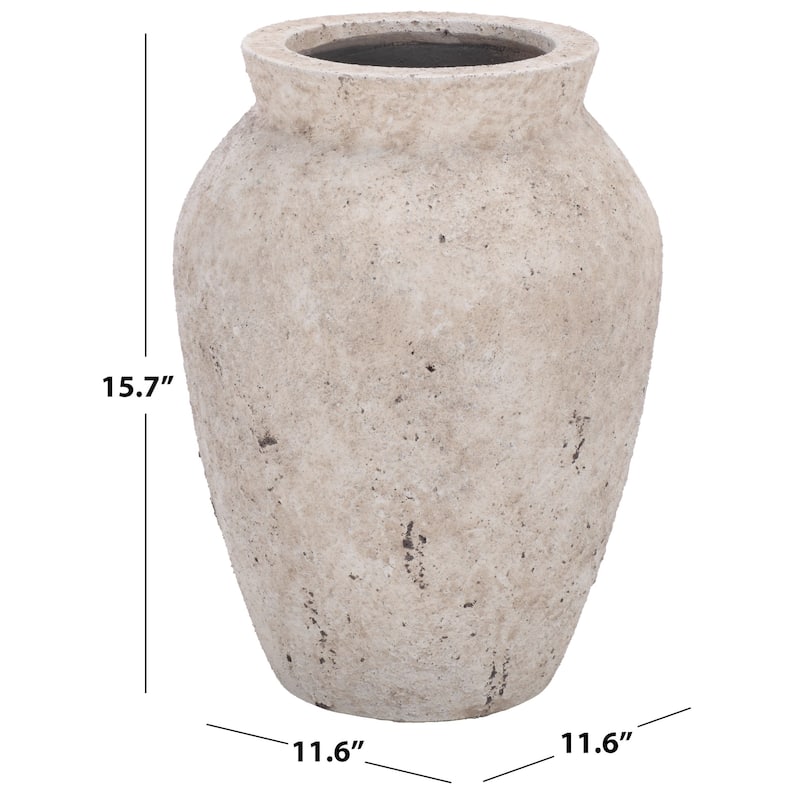 SAFAVIEH Outdoor Patio Furniture Bolton Planter Pot with Drainage - 12"W x 12"D x 16"H