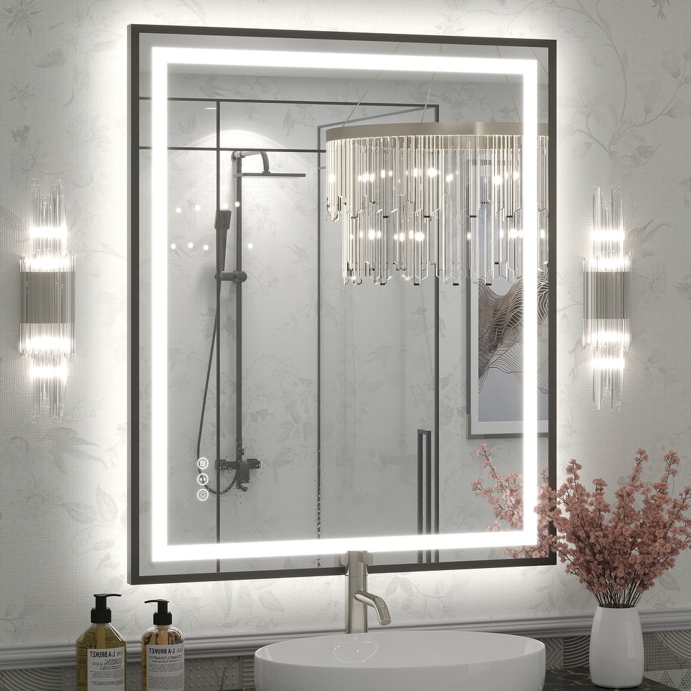 KIOTEE 24V Ultra-Bright LED Bathroom Mirror, Anti-Fog, Tempered Glass