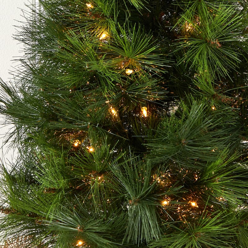 3ft. Artificial Christmas Tree with Burlap Bag & Clear Lights - Petite Rustic Holiday X-Mas Accent